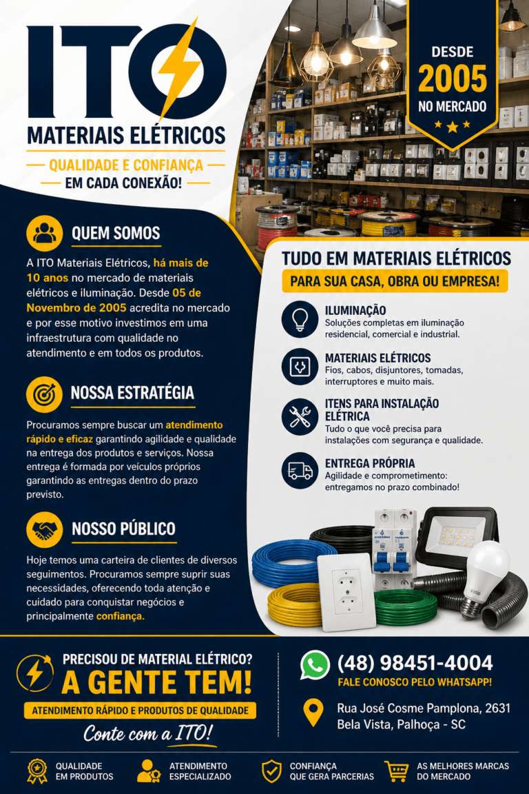 Ito materiais eletricos em palhaço nolocal banner