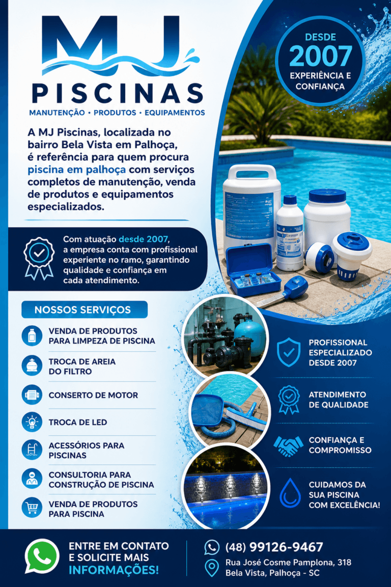 manutenção de piscinas em Palhoça nolocal